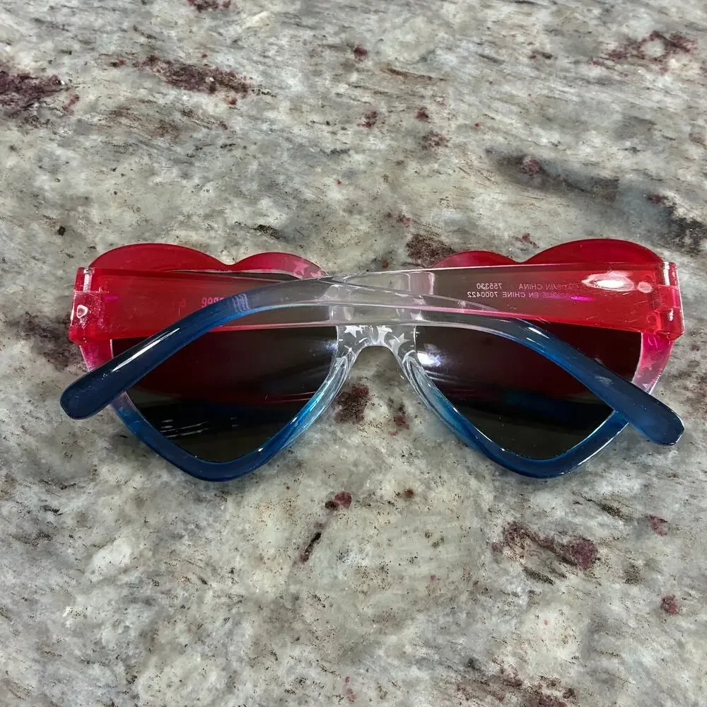 Gymboree Girls Heart Sunglasses Red White Blue Stars 6+